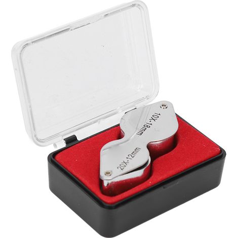 Loupe de bijoutier pliable 10x/20x à double lentille, entièrement en verre optique, idéale pour l'inspection des tatouages. (1/5)