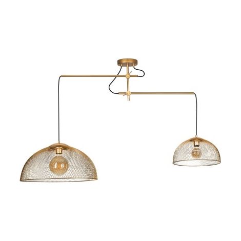 Suspension industrielle double dorée Concept 2xE27