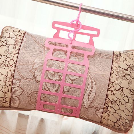 Kissentrockner, multifunktionaler Kleiderbügel aus Kunststoff, Doppelhaken, hohe Tragkraft, rosa Plüschtiere (1/5)
