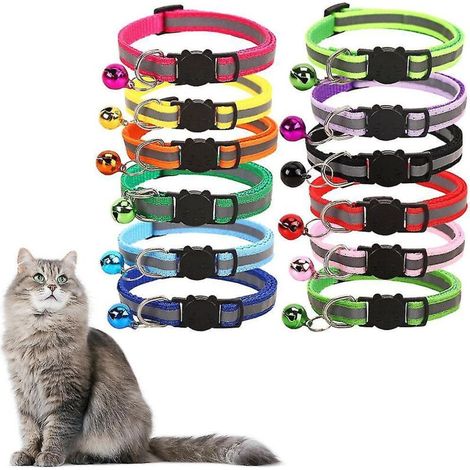 Packung mit 12 Anti-Strangulationshalsbändern für Katzen, Katzenzubehör. (1/5)