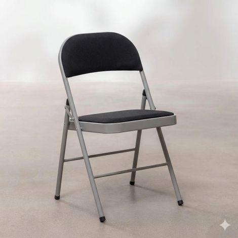 ORION91oficial® - Silla Plegable ARIES Terciopelo Negro, Comedor Oficina Salón Teletrabajo Cocina - spaziOrion91 - Pack x2 (1/5)