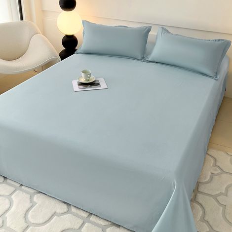 3-teiliges Bettwäsche-Set aus weicher Baumwolle – Bettbezug 220x230 cm + 2 Kissenbezüge, minimalistischer einfarbiger hellgrauer Stil, komfortable Bettwäsche für Wohnheim und Zuhause-lsw