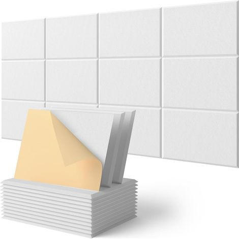 12 Self-Adhesive Acoustic Panels, High Density 230kg/m³, Soundproofing Foam for Studio and Wall Decoration (1/5)