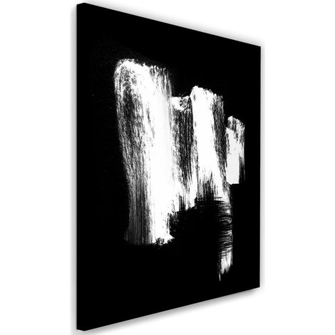 Tableau sur toile Abstrait Noir et Blanc 40x60 (1/5)