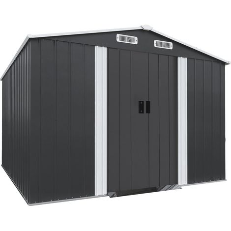 Metallgerätehaus mit Schiebetür "Boston" - 8 m² - Grau