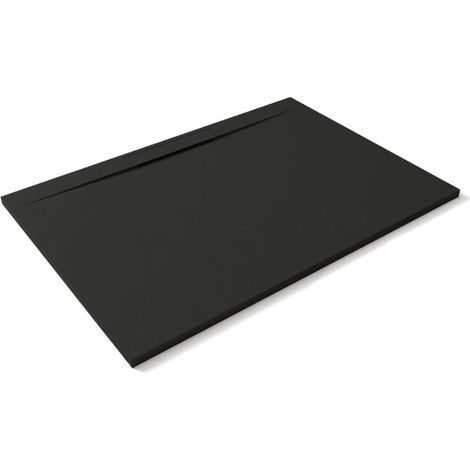 Mineralguss-Duschwanne extra flach LYRA SCHWARZ 100x100cm