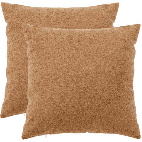 Cushion Cover 2 pcs HEERLEN Beige 80 x 80 cm Bouclé vidaXL