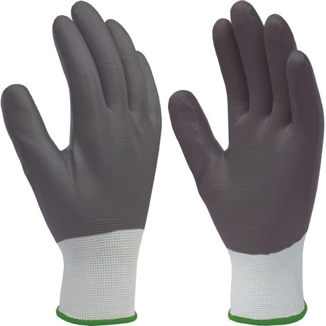 Guantes de poliéster y recubrimiento completo de nitrilo (Talla 10) color blanco y gris (1/5)