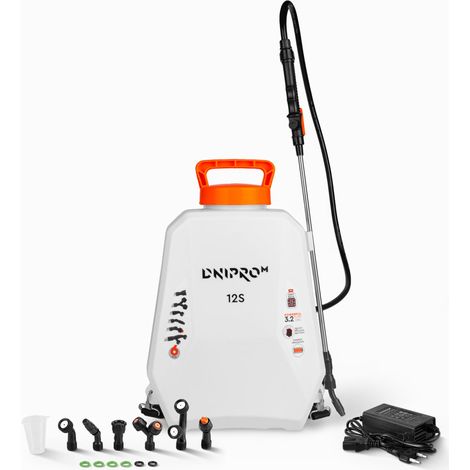 Dnipro-M Pulvérisateur Sac à Dos 12S 12L, Batterie 12V 8Ah, 4 Bar