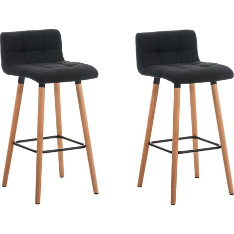 Set 2 Taburetes Lincoln en Tela Natural Gris oscuro (1/5)