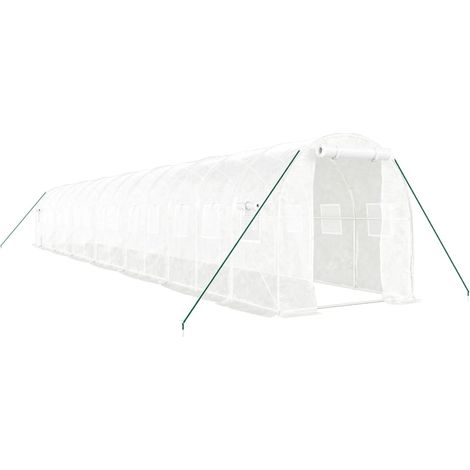 Maison Exclusive - Serra con Telaio in Acciaio Bianco 28 m² 14x2x2 m