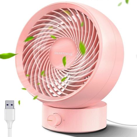 Ventilateur de bureau (blanc), interface USB, fonctionnement silencieux (1/5)
