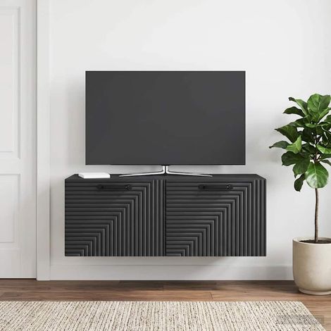Wandmontierter TV-Schrank Schwarz 78,5 x 31 x 30 cm (1/5)