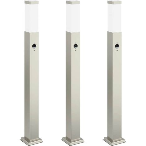 Lampioni a dissuasore con sensore 3 pz 80 cm Acciaio Inox IP44 vidaXL (1/5)