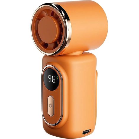 Ventilatore personale, design compatto, compatibile con ombrelli a mani libere, arancione (1/2)