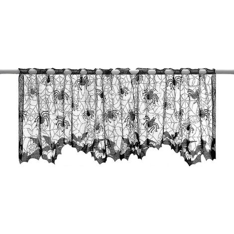 Décoration d'Halloween pour la maison : abat-jour en dentelle pour cheminée (noir) 1 pièce (1/5)