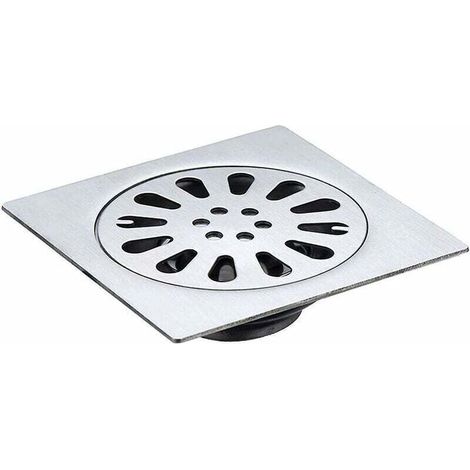 Quadratischer Edelstahl-Bodenablauf für Badezimmer, Duschablauftür (1/4)