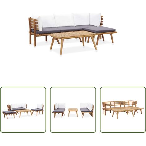 Holzsofa -  5-tlg. Garten-Lounge-Set Massivholz Akazie (1/5)