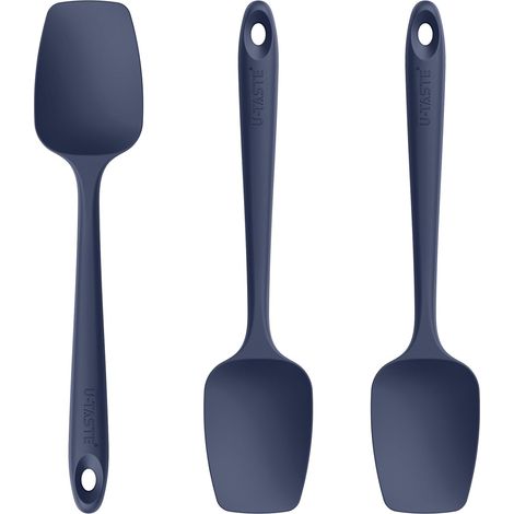 Cuillère Maryse Silicone, Résistant à 250℃, Lot de 3, Bleu nuit (1/5)