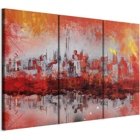 Peinture - Coucher de soleil à New York (en 3 parties) (1/5)