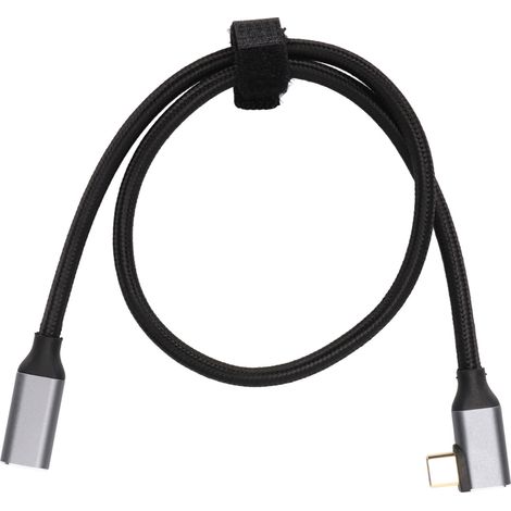Câble rallonge USB-C 3.1 Gen 2 mâle vers femelle 50 cm, angle droit 90°, 4K, 100W PD 5A, charge rapide et transfert de données. (1/5)