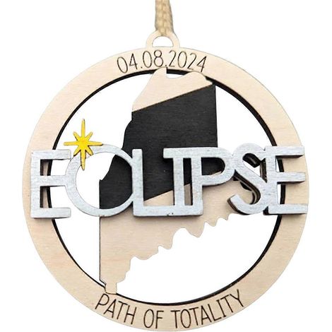 Souvenirs en bois de l'éclipse solaire de 2024, objets commémoratifs de l'éclipse solaire A-- (1/5)