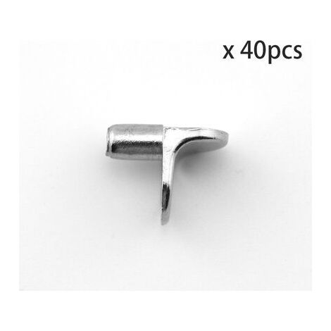 40 supports d'étagère en forme de L de 5 mm pour meubles, armoires, bibliothèques, placards, accessoires de bureau, pieds simples