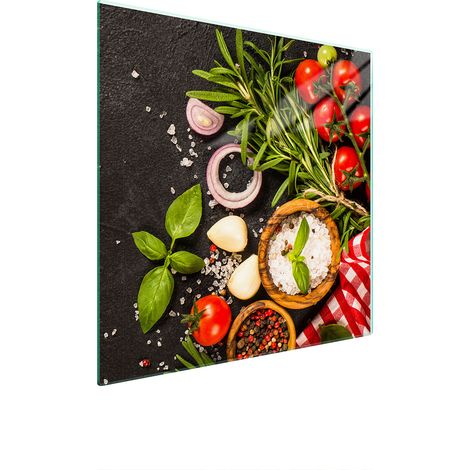 PIASTRA PROTETTIVA IN VETRO PER FORNELLO 50x52 CIBO (1/5)