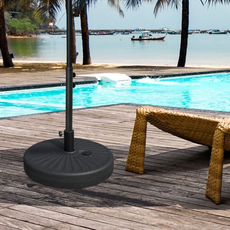 Base per ombrellone Outsunny da 22 kg, supporto rotondo per ombrellone, porta ombrellone, peso per ombrellone, supporto per ombrellone con diametro del tubo di 38/48 mm, per balcone, terrazzo, giardin