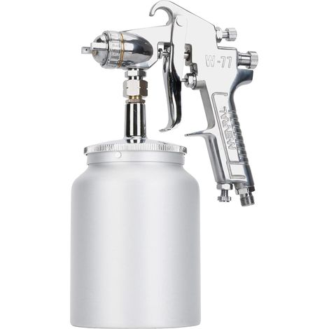 Pistola pulverizadora de sifón profesional con depósito de 1000 cc y boquilla de 3,0 mm, para reparación de muebles y automóviles. (1/5)