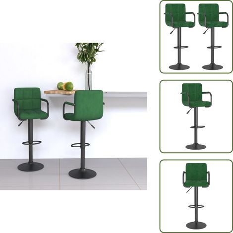 Tabourets de bar lot de 2 vert foncé velours - Tabouret De Bar - Tabourets De Bar - Chaise De Comptoir - Chaises De Comptoir (1/5)