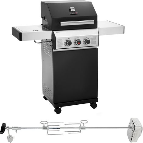TAINO BLACK 2+1 + Drehspieß-Set Gasgrill mit Seitenbrenner Gasgrill 2 Brenner Matt Schwarz (1/5)