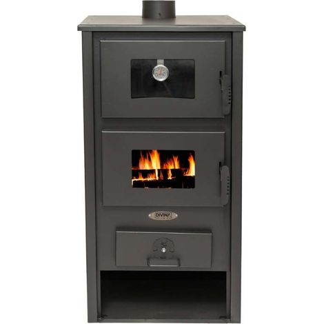 Divina Fire Stufa a Legna Anya con Forno - Nera - 12,2 kW (1/4)