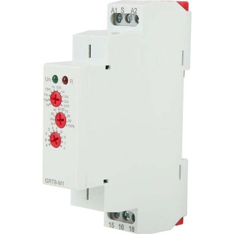 Relais temporisé GRT8-M1 avec 10 fonctions 35MM montage rail DIN AC/DC 12V 240V 50-60Hz (1/4)