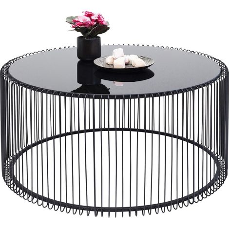 Kare Design Tavolino Da Caffè Wire Uno, Nero, Ø80 Cm, Soggiorno, Tavolino Da Divano (1/5)