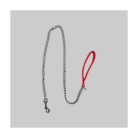 Guinzaglio per cani con catena ideal star con manico imbottito 25 mm x 120 cm