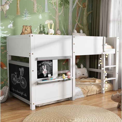 Letto per bambini a casetta con lavagna 90x200 cm OKMYHOME (1/5)