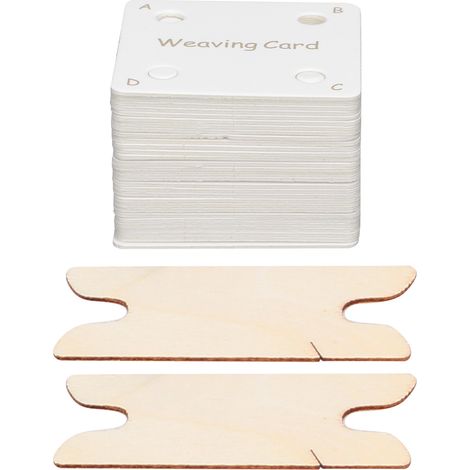 Webkarten-Tisch, DIY-Bastelset, handgefertigtes Papierwebstuhl-Werkzeug mit Webschiffchen, Stofftasche (1/5)