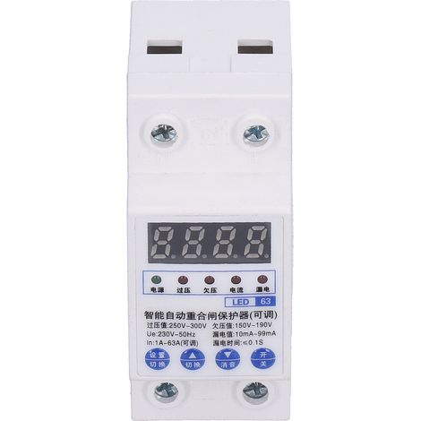 Interrupteur de protection contre les fuites de courant, disjoncteur à réarmement automatique, protection d'alimentation AC220V, largeur 36 mm (1/5)