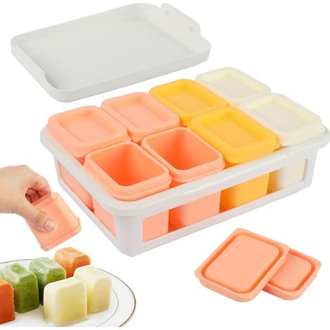 8 Gourmet Silicone Pots for Babies – 50 ml Frosted Gradient Leak-Proof Airtight Lids Resistant Oven/Microwave Healthy & Fun Storage, style 1 (1/5)