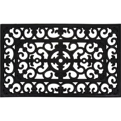 Classic Door Rubber Wrought Mat 45 x 75cm Black (1/5)