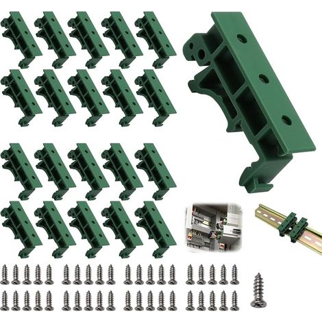 DIN Rail Adapter - C45 35mm Rail Mount - PA66 Plastic PCB Electronics Board Holder for Electrical Box