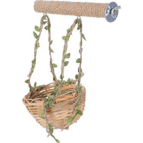 Balançoire et perchoir en corde pour cage à perroquet, accessoires à mâcher (1/5)