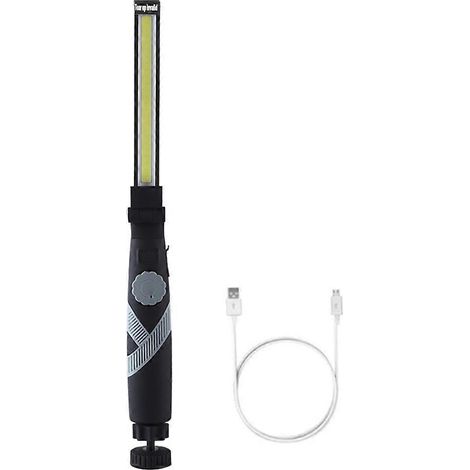 Lampe torche LED COB rechargeable USB, lampe de travail magnétique COB avec crochet de suspension, lampe torche idéale pour le camping, la réparation automobile et les barres de réparation. (1/5)