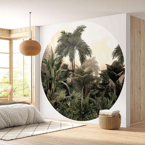 Papier peint rond / cercle - Forêt Tropicale - Diamètre 50 cm (1/4)