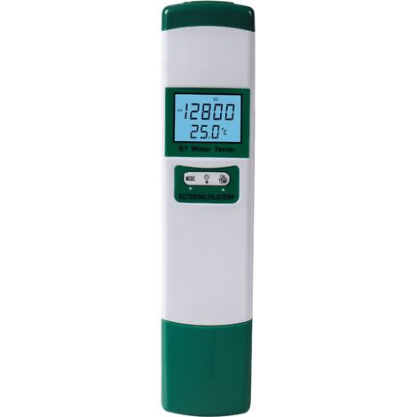 Testeur qualité eau 5-en-1 EC/TDS/sel/densité/température, écran LCD rétroéclairé, haute précision, pour eau potable nutriments culture jardin piscine aquarium (1/5)