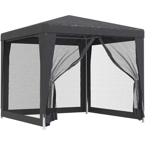 vidaXL Carpa para fiestas 4 paredes malla HDPE gris antracita 2,5x2,5m (1/2)