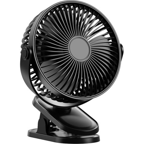 Ventilateur à pince USB orientable à 20°  Batterie 2500 mAh, Type C, 3 vitesses, 15 cm, portable – Table/Chambre/Bureau/Résidence étudiante/Camping/Poussette/Voiture de golf (1/5)