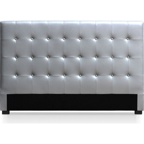 Tête de Lit Capitonnée "Amor" 180cm Argent (1/2)