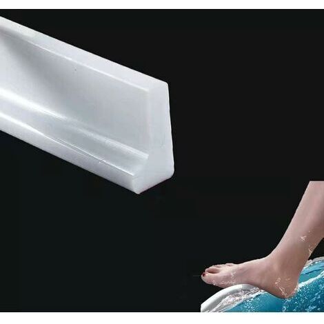 2m/78in Shower Threshold Silicone Water Barrier, Wet Room Floor Water Barrier, Bathroom Water Dam, Shower Seal Strip, Bathtub Retainer Strip (1/5)
